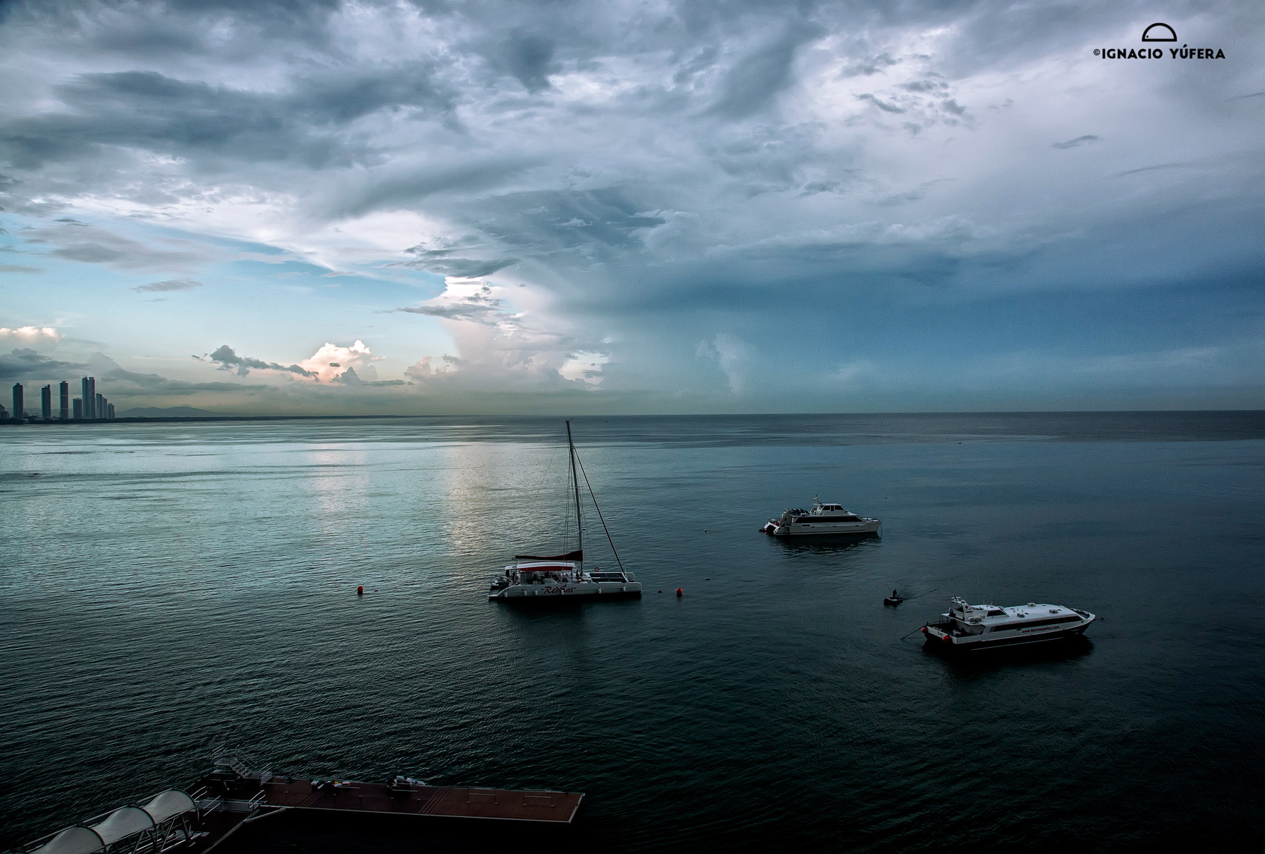 View over Bay of Panama after a rainstorm, Panama City